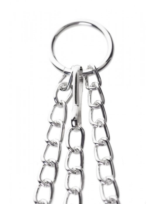 Серебристо-чёрные зажимы для сосков с кольцом для пениса TOYFA Metal - ToyFa - купить с доставкой в Ногинске