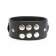 Черный кожаный ошейник с короткими шипами - БДСМ Арсенал - купить с доставкой в Ногинске