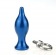 Синяя металлическая анальная пробка с кольцом - 7 см. - 4sexdreaM